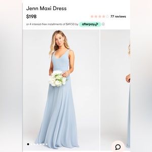 Show Me Your Mumu Jenn Maxi dress in Steele Blue Chiffon, size small